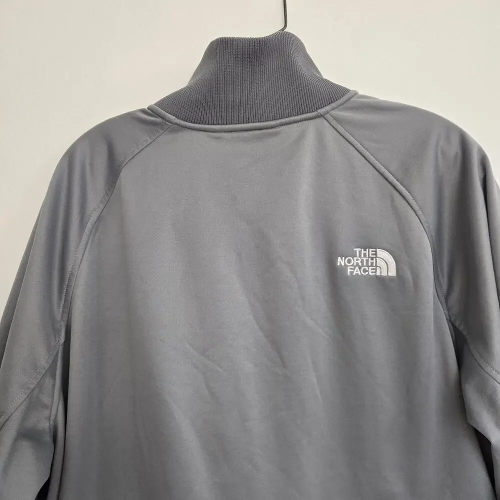 The North Face Men Track Jacket Full Zip Activewear Gray Zip Pockets XL
